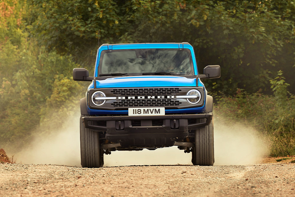Ford Bronco driving in the desert