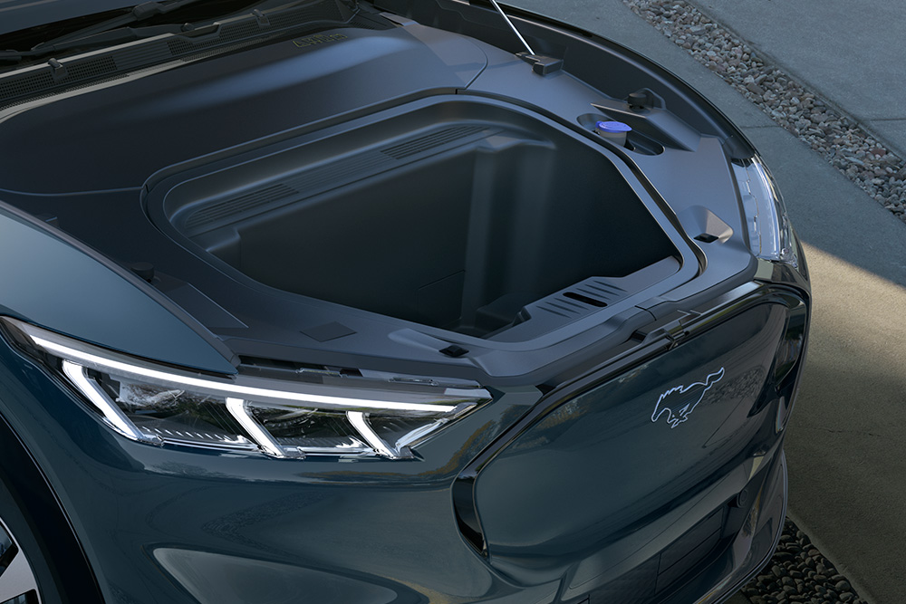 Mustang Mach-E driving on a road